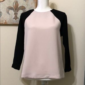 J Crew cream and black top sz 0